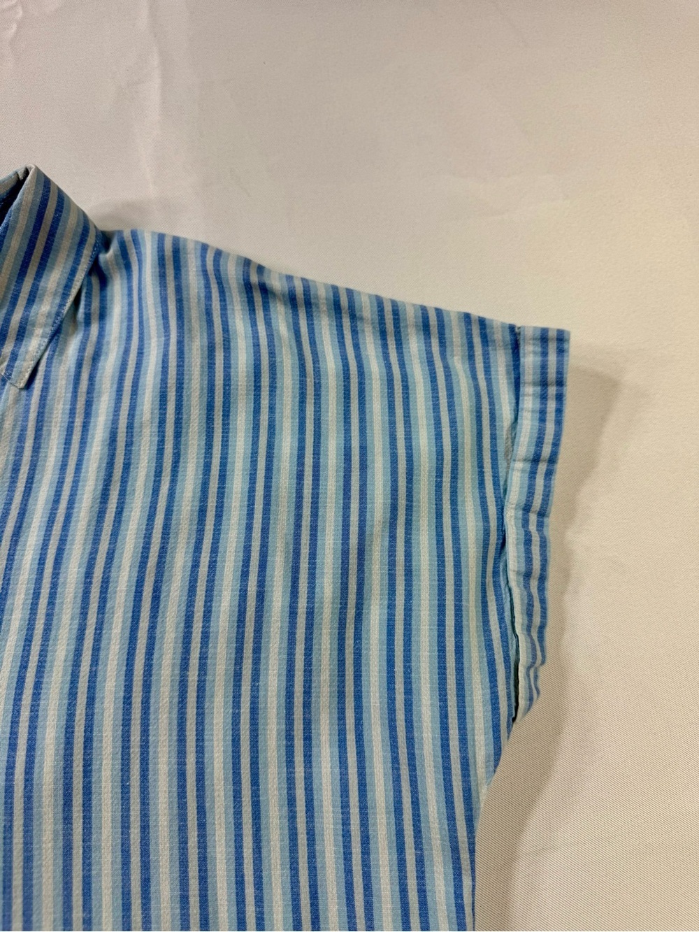 Patagonia Light Blue and White Striped Short-Sleeve Button-Down Shirt - Picture 6 of 12